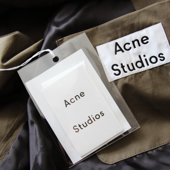 BNWT SS20 ACNE STUDIOS COTTON POPLIN HUNTER GREEN JACKET 50 - Picture 7 of 12